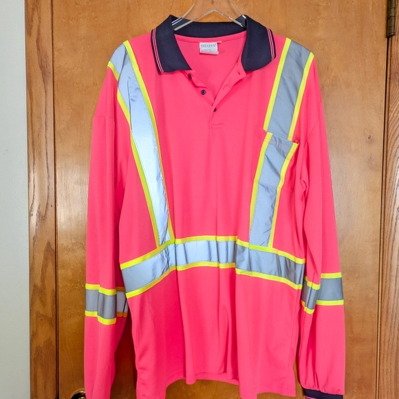 Smasys Safety Hi-Vis Reflective Work Shirt for Women and Men-3X - Picture 2 of 8